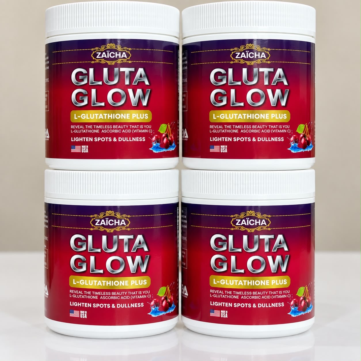 Lot de quatre pots GLUTA GLOW ZAÏCHA